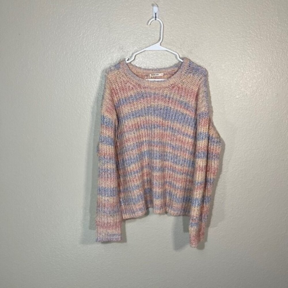 Marine Layer Quinn Oversized Crewneck Sweater Size Large Pastel Rainbow